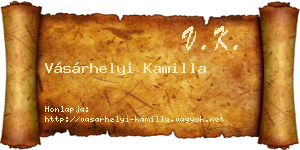 Vásárhelyi Kamilla névjegykártya