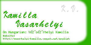 kamilla vasarhelyi business card